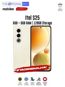 Itel S25 - 6GB RAM - 128GB Storage - PTA Approved - 12 Months Warranty - Gold - The Original Bro Mobiles - TOB36